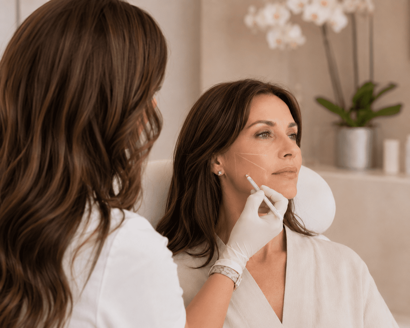 Detail of cheek contour considerations at Plumerian Aesthetics Bentleigh